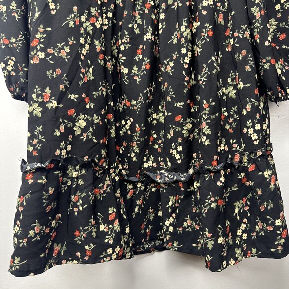 J For Justice Sz 2X Black Floral Off The Shoulder Babydoll Top - Picture 6 of 6